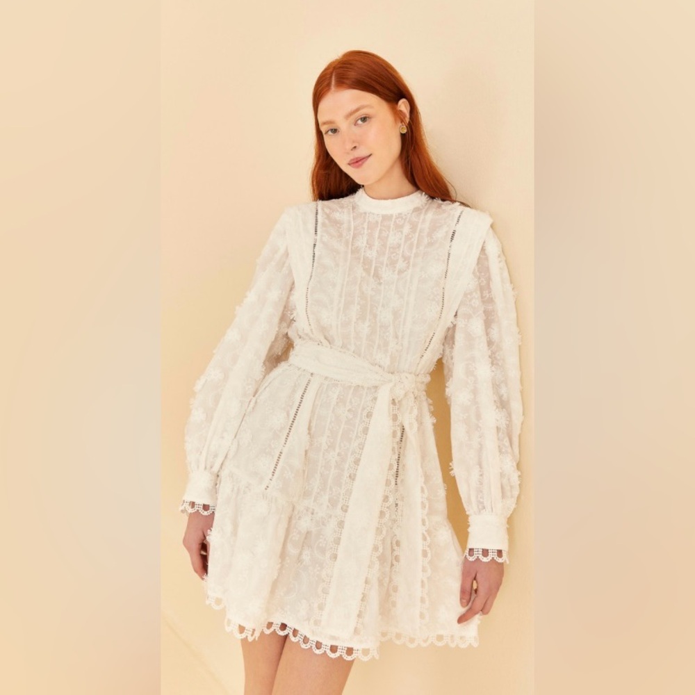 FARM RIO
embroidered cotton-blend minidress